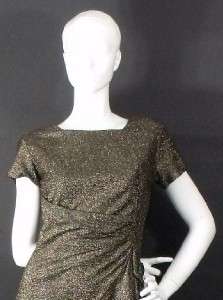 Vintage 50/60s Bronze Metallic Shift Dress  