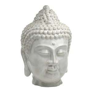 Thai Buddha Sculpture in Off White Glaze