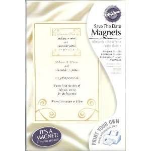 Wilton Save The Date Magnet Announcements #3302 5517 Gold Swirl, Pack 