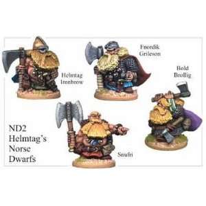  28mm Fantasy   Dwarves Helmtaggs Norse Dwarfs (4) Toys & Games
