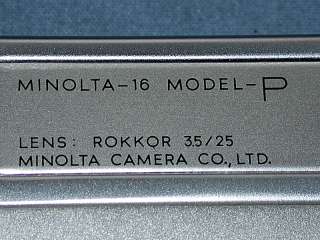   auction is for a 1950s Minolta 16P Subminiature SPY 16mm Film Camera