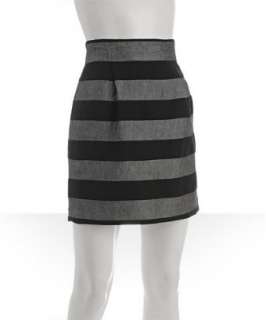 French Connection black striped linen cotton mini skirt   up 