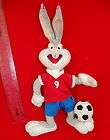   Looney Tune Bugs Bunny Footballer in red and blue Team colours No 9