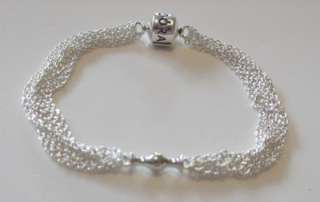   Authentic Pandora Silver Multi Strand One 1 Clip bracelet 17cm 591701