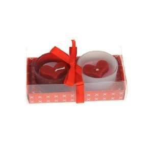   Pillar Candle with Two Tone Cup Holder (2 Boxes),Red