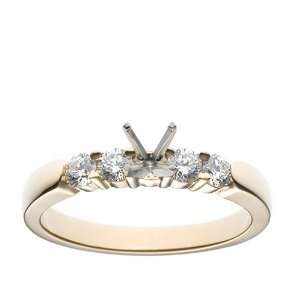   Set Round Brilliant Diamond Engagement Ring Setting (1/3 ct tw, I, I1