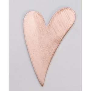  Copper Funky Heart, 24 Gauge, 1 By 5/8 Inch, Pack Of 6 
