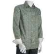 Rufus brown bar striped cotton button front shirt   