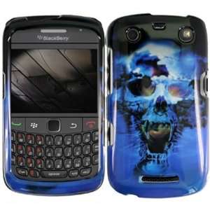  Blue Skull Case Cover Faceplate Protector for BlackBerry Curve 9350 