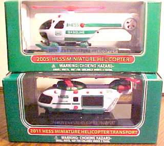 2011 & 2005 MINI HESS HELICOPTERS FRESH OUT OF THE CASE  