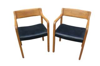 Mid Century Modern Krug Wood Arm Chairs  