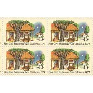 First Civil Settlement Alta CA Set of 4 x 13 Cent US Postage Stamps 