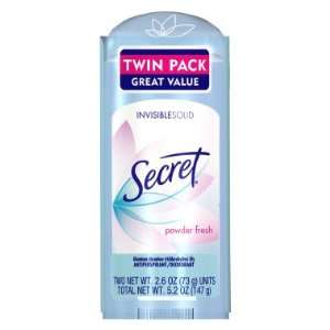  Secret Invisible Solid Twin Pack   Powder Fresh, 2   2.6 