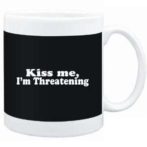 Mug Black  Kiss me, Im threatening  Adjetives  Sports 