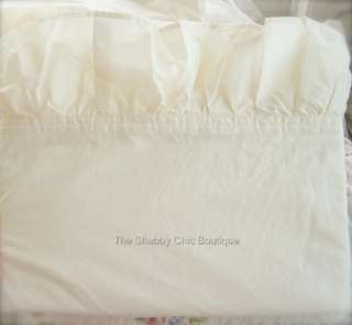 Shabby Romance Vintage Ivory Twin Sheet Set Cottage Ruffle Chic New 15 