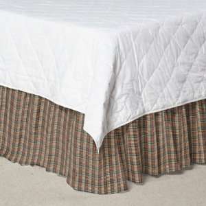  Multi Brown And Tan Plaid, Fabric Bed Skirt Queen In 