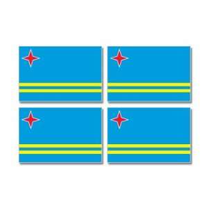  Aruba Country Flag   Sheet of 4   Window Bumper Stickers 