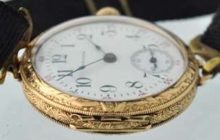Antique 1903 Waltham 14K Gold Wrist Pendant Watch Victorian Ladies 