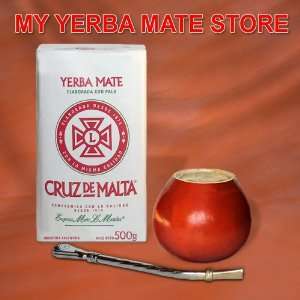 Artisan Gourd   Yerba Mate and Bombilla     