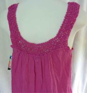 NWT Roxy 608399 Pink Earth Girl Swimsuit Coverup Dress Crochet Junior 