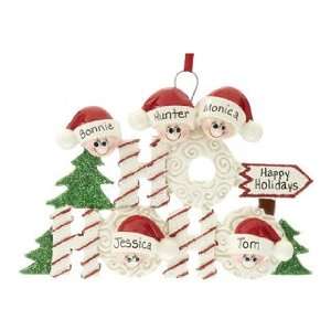    Personalized Ho Ho Ho Family of 5 Christmas Ornament Toys & Games