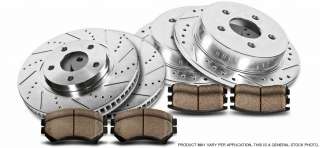   ] Callahan Drilled Slotted SPORT Brake Rotors Quiet Ceramic Pads V6