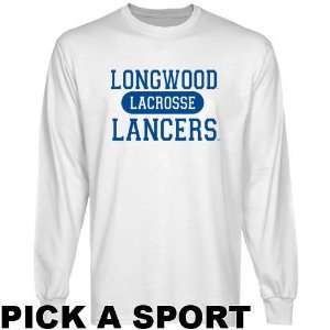  Longwood Lancers White Custom Sport Long Sleeve T shirt 