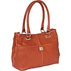 Orange Piazza Leather Handbags   