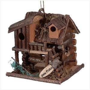 Wooden Fishing Cabin Decorative Bird House  Kitchen 