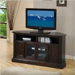   52 Solid Wood Corner TV Stand in Dark Cherry Furniture & Decor
