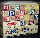 Melissa and Doug Wooden ABC 123 Blocks 1900 50 Classic Brightly 
