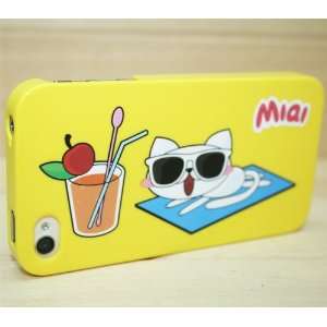  IUVO Miai Carton Cat Hard Shell Case for iPhone 4/4S 