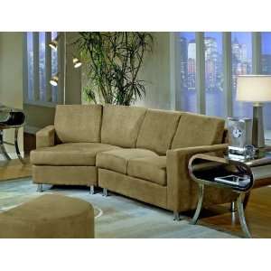  Contemporary Style Peat Microfiber Sectional Sofa