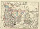 1875 A. Keith Johnstons  Map of Michigan,Wisco​nsin, Minnesota and 
