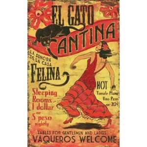  Customizable Large El Gato Cantina Vintage Style Wooden 