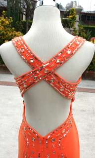 NWT HAILEY LOGAN $170 Orange Prom Party Evening Gown 5  