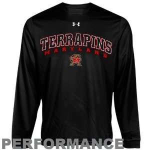  Maryland Terrapins Black HeatGear Training Long Sleeve Performance 