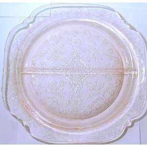     Indiana Glass reproduction pink Madrid Grill Plate