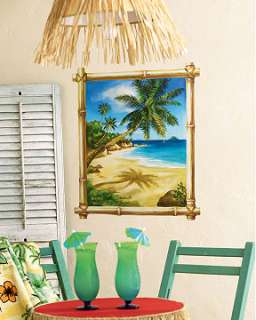 Tropical Beach Island Window Wall Mural Sticker Ocean Palm Tree 