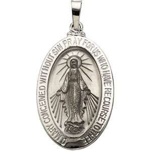    14kt Gold Miraculous Medal 23x16mm/14kt white gold Jewelry