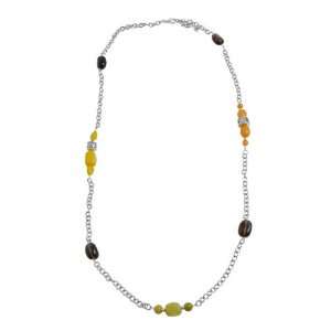  Barse Long Chain Multi Stone Necklace Jewelry