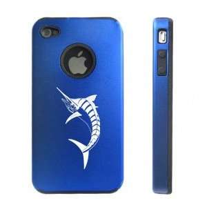 Apple iPhone 4 4S 4G Blue D722 Aluminum & Silicone Case Cover Marlin 