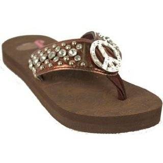   Flops 5511802 Ladies Brooklyn Croco Peace Brown Flat by Justin Boots