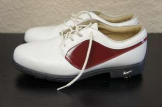 Nike Air Comfort Red & White Lace Up Womens Soft Spike Golf Shoes Sz 7 