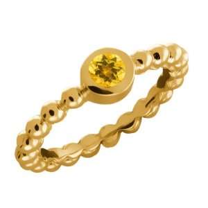  0.26 Ct Round Yellow Citrine 14k Yellow Gold Ring Jewelry