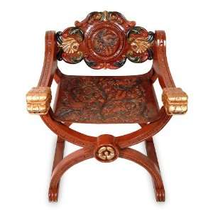 Cedar and leather armchair, Royal Throne 