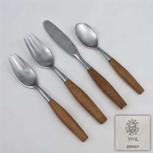 Fjord by Dansk, Stainless/Teakwood 4 PC Setting, Place Size, Modern 