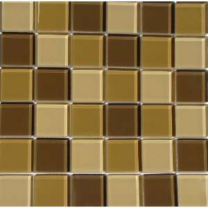   Tile, 2 by 2 Inch Tile on a 12 by 12 Inch Mosaic Mesh, Desert Gloss