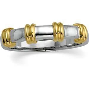 14K White/Yellow Gold GENTS Two Tone Duo Bands Jewelry