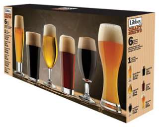Libbey 6 Piece Craft Brew Beer Set Contains 6 Different Glasses 